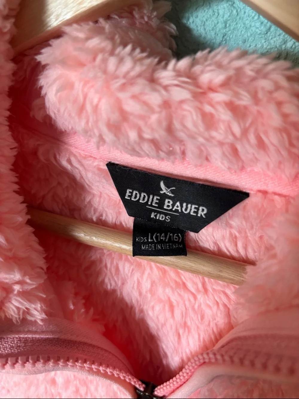 🆕 Eddie Bauer Youth High Pile Jacket, Fleece, pink, L 14/16 - NWT - Picture 2 of 4